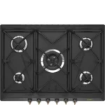⁦Smeg Gas Hob 70/75 cm Coloniale Aesthetic Black Graphite SRV876AOGH⁩ - الصورة ⁦4⁩
