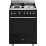 Smeg Cooker with Gas Hob 60x60 cm Classica Aesthetic Black SSA60MBL2